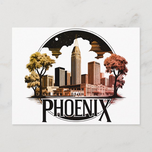 Carte Postale Coucher de soleil sur Phoenix Arizona (Devant)