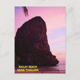 Carte Postale Coucher de soleil sur Railay Beach Krabi Thaïlande