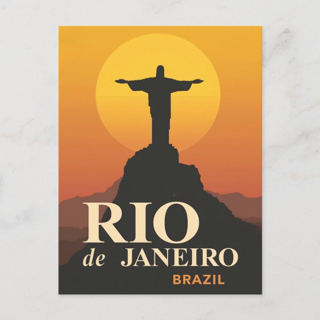 Carte Postale Coucher de soleil sur Rio de Janeiro (Devant)