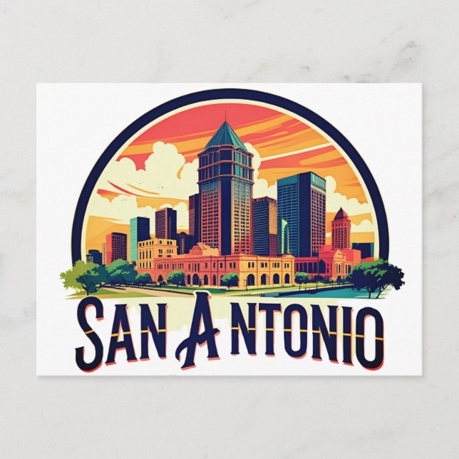 Carte Postale Coucher de soleil sur San Antonio Texas (Devant)