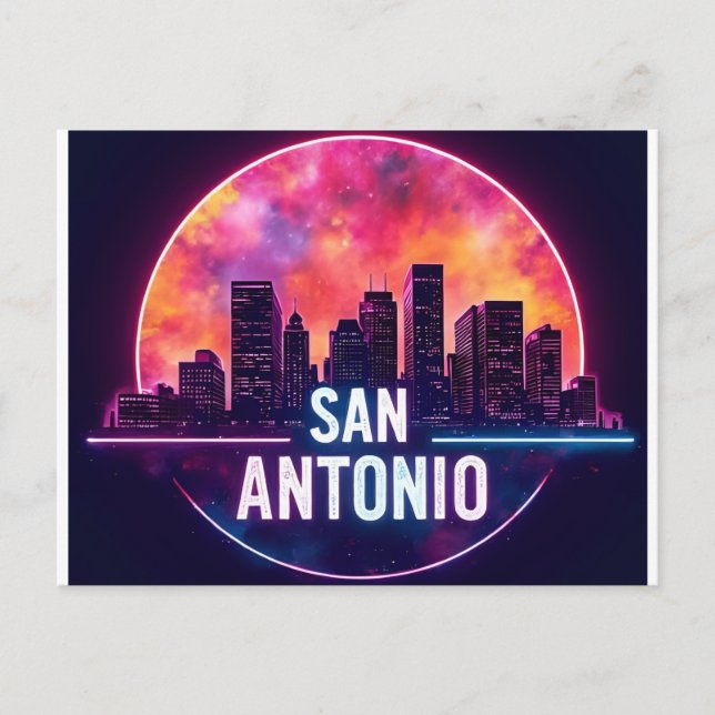 Carte Postale Coucher de soleil sur San Antonio Texas (Devant)