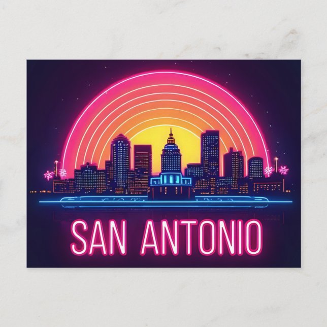 Carte Postale Coucher de soleil sur San Antonio Texas (Devant)