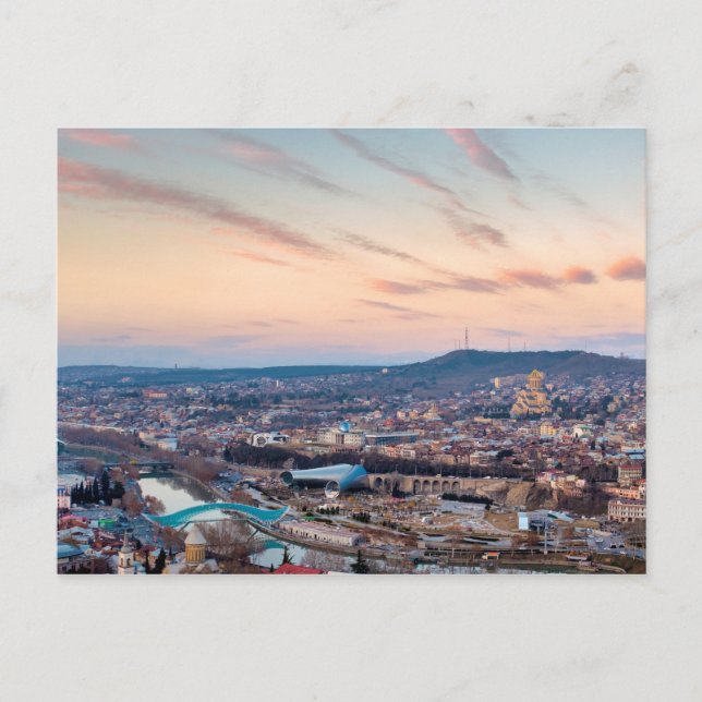 Carte Postale Coucher de soleil sur Tbilissi (Devant)
