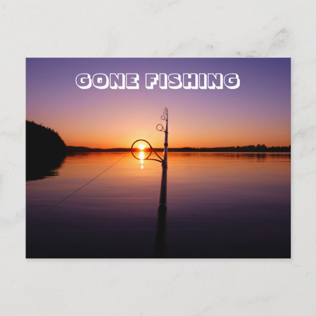 Carte Postale Coucher de soleil sur un lac d'été vu par une cann (Devant)