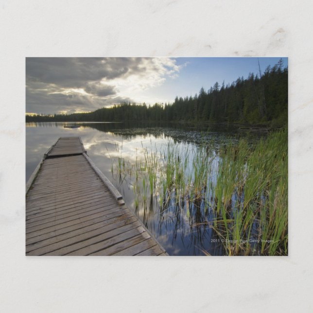 Carte Postale Coucher De Soleil Sur Un Petit Lac (Devant)