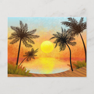 Carte Postale Coucher de soleil tropical