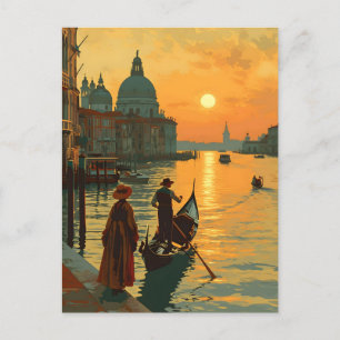 Carte Postale Coucher de soleil vintage à Venise