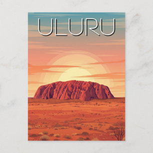 Carte Postale Coucher de soleil vintage Uluru Australie