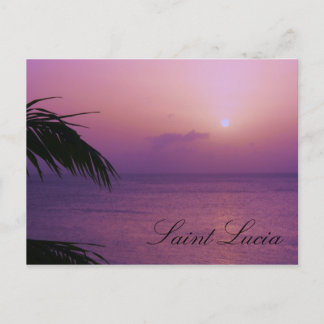 Carte Postale Coucher de soleil violet Sainte-Lucie