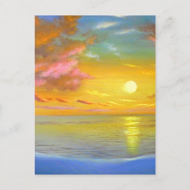 Carte Postale Coucher de soleil Vue Paysage marin Peinture - Mul (Devant)