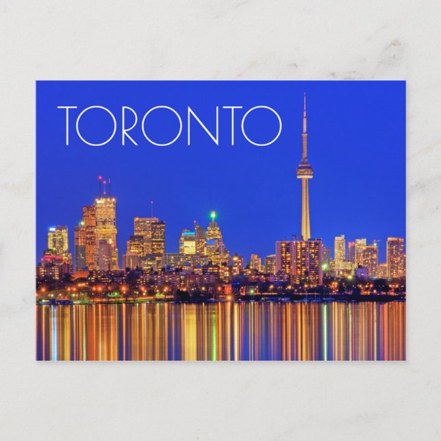 Carte Postale Coucher de ville de Toronto la nuit (Devant)