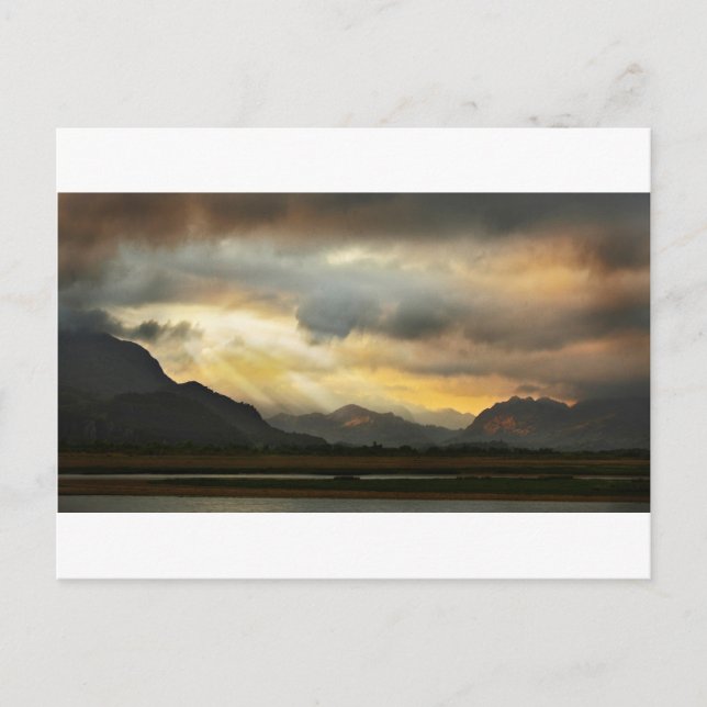Carte Postale Coucher du soleil au-dessus de Snowdonia (Devant)