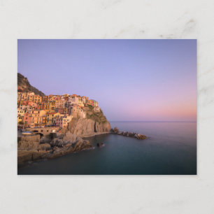 Carte Postale Coucher du soleil au-dessus de village de Manarola