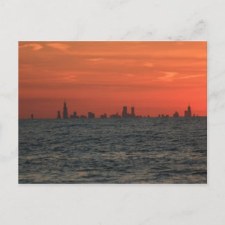 Carte Postale Coucher du soleil de Chicago