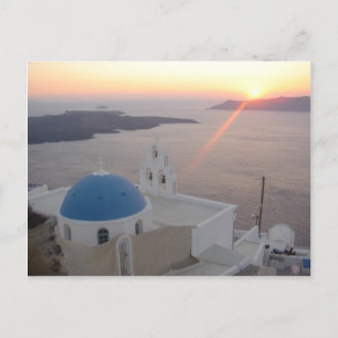 Carte Postale Coucher du soleil de Santorini