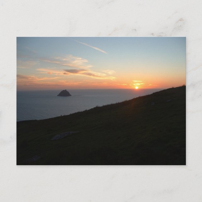Carte Postale Coucher du soleil outre des îles de Blasket (Devant)