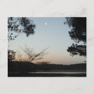 Carte Postale Coucher le soleil, lever la lune sur le lac Arrowh