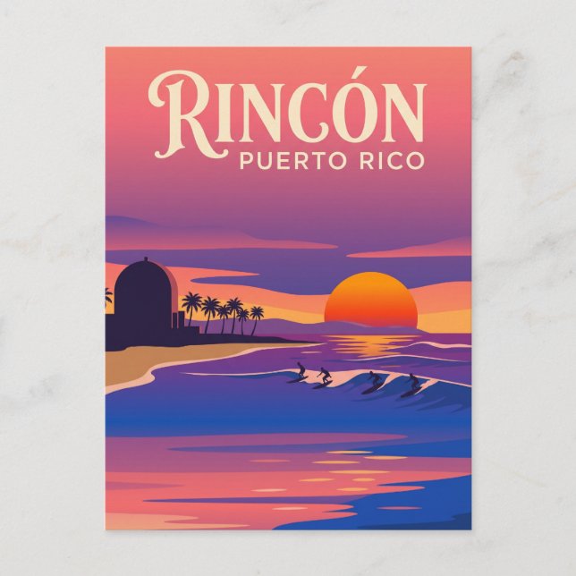 Carte Postale Couchers de soleil à Rincón sur la plage de Domes  (Devant)