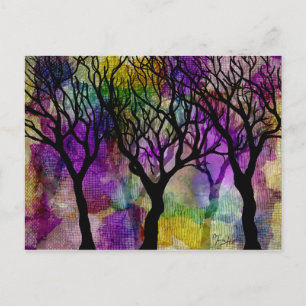 Carte Postale Couches d'arbres sur l'Arrière - plan Mica