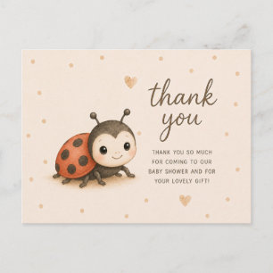 Carte Postale Coucou Coccinelle Baby Shower Merci
