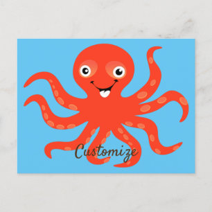 Carte Postale Coucou rouge souriant Octopus Thunder_Cove