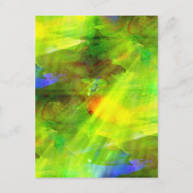 Carte Postale couleur abstrait transparent arrière - plan vert,  (Devant)