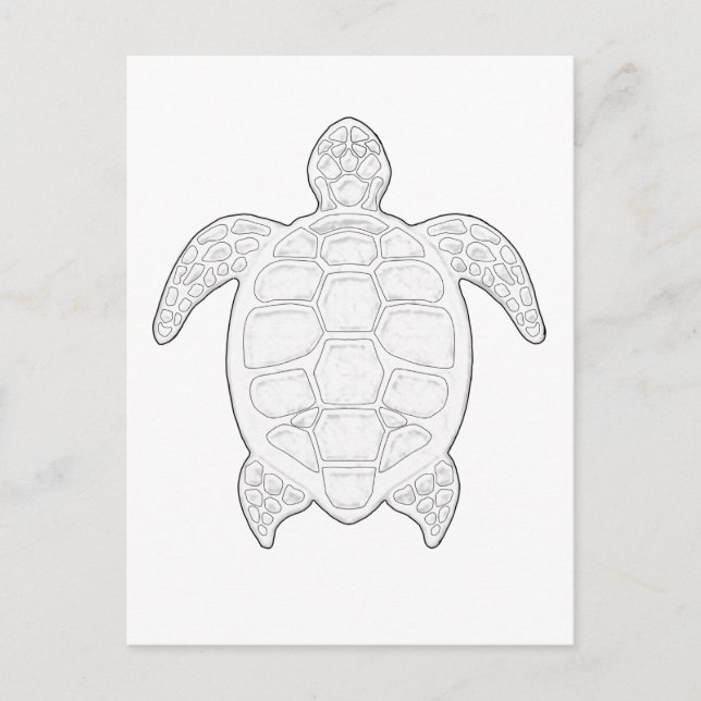 Carte postale Couleur adulte de tortue de mer (Devant)