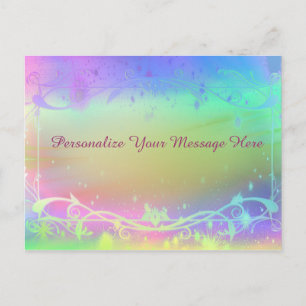 Carte Postale Couleur Arc-en-ciel Pastel Message personnalisé, C