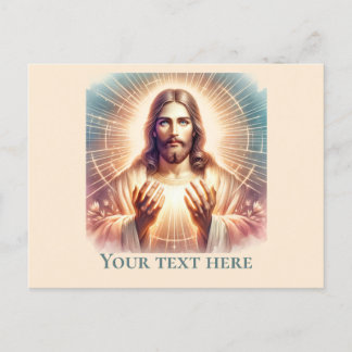 Carte Postale Couleur d'aquarelle des mains de Jésus