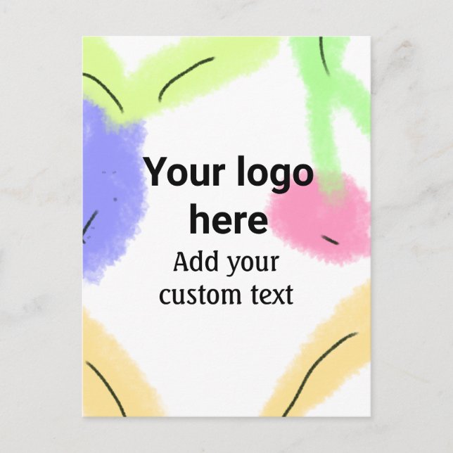 Carte Postale Couleur d'aquarelle rouge simple ajouter votre log (Devant)