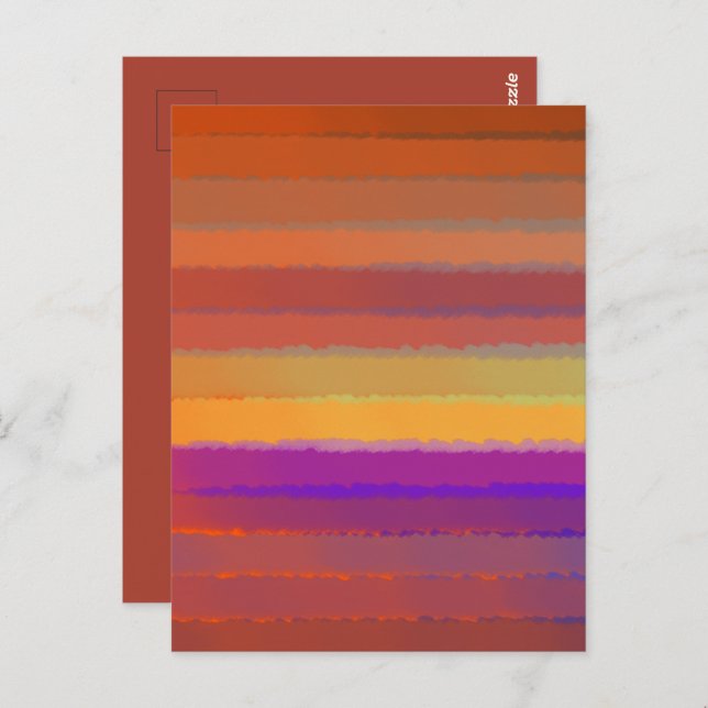 Carte Postale Couleur D'Aquarelle Salée Du lever De Soleil Gliss (Devant / Derrière)