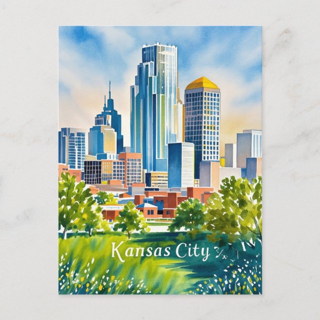 Carte Postale Couleur de l'eau de Kansas City (Devant)