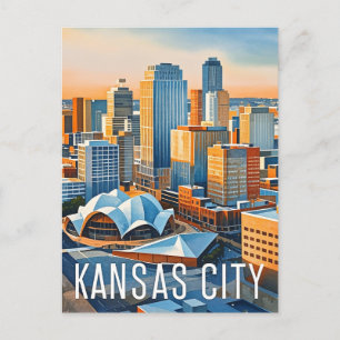 Carte Postale Couleur de l'eau de la ville de Kansas