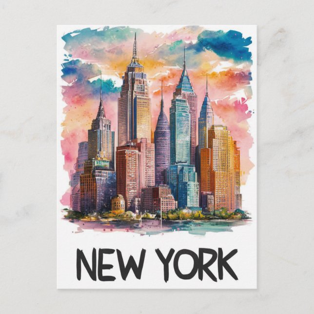 Carte Postale couleur de l'eau new york (Devant)