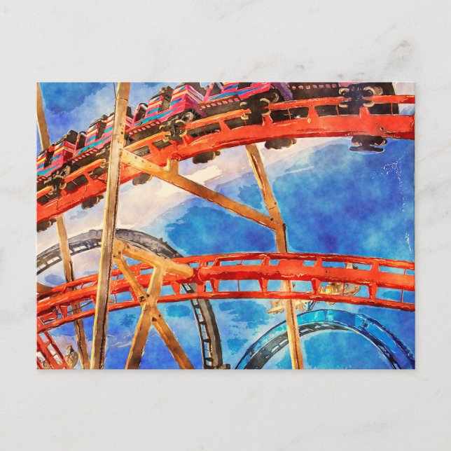 Carte postale couleur dessous de verre à rouleaux (Devant)