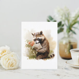 Carte Postale Couleur d'été Raccoon -