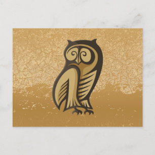 Carte Postale Couleur du symbole du hibou