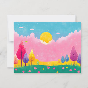 Carte postale couleur illustrée de la nature