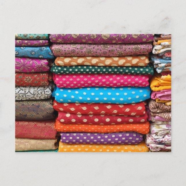 Carte postale couleur indienne Sari Fabric (Devant)
