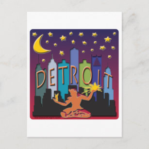 Carte Postale Couleur Mega Skyline de Détroit