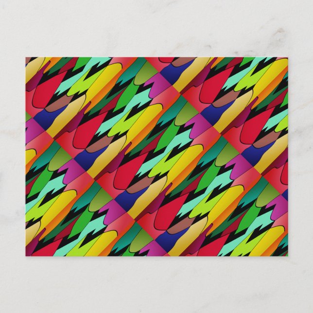 Carte Postale Couleur noire avec design d'art au milieu (Devant)