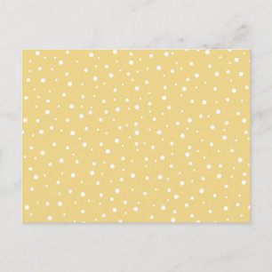 Carte Postale Couleur or avec Motif points blancs.