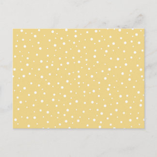 Carte Postale Couleur or avec Motif points blancs.