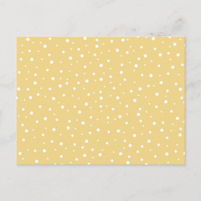 Carte Postale Couleur or avec Motif points blancs. (Devant)