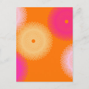 Carte Postale couleur orange et rose pop