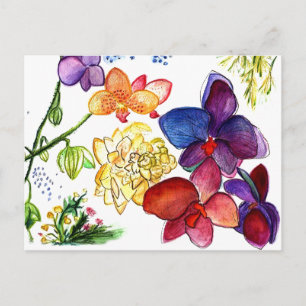 Carte postale couleur orchidée
