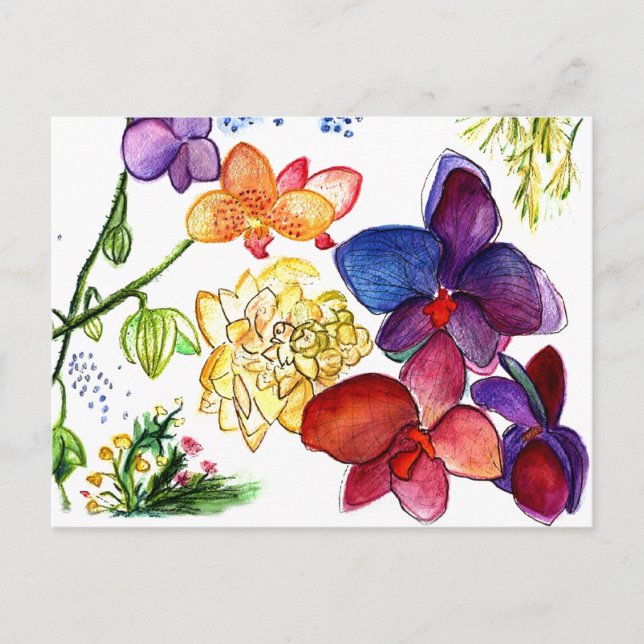 Carte postale couleur orchidée (Devant)