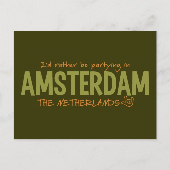 Carte postale couleur personnalisée AMSTERDAM (Devant)