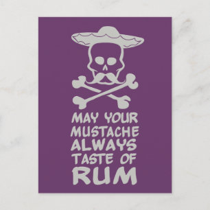 Carte postale couleur personnalisée Rum Mustache