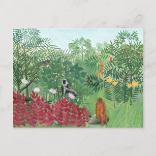 Carte Postale Couleur restaurée Henri Rousseau Tropical Jungle A
